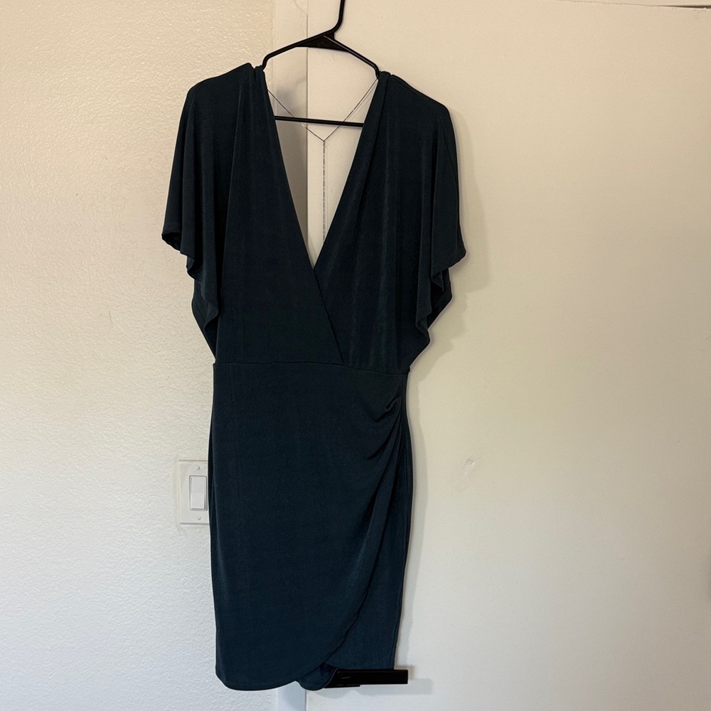 Astr Deep Green Backless Dress